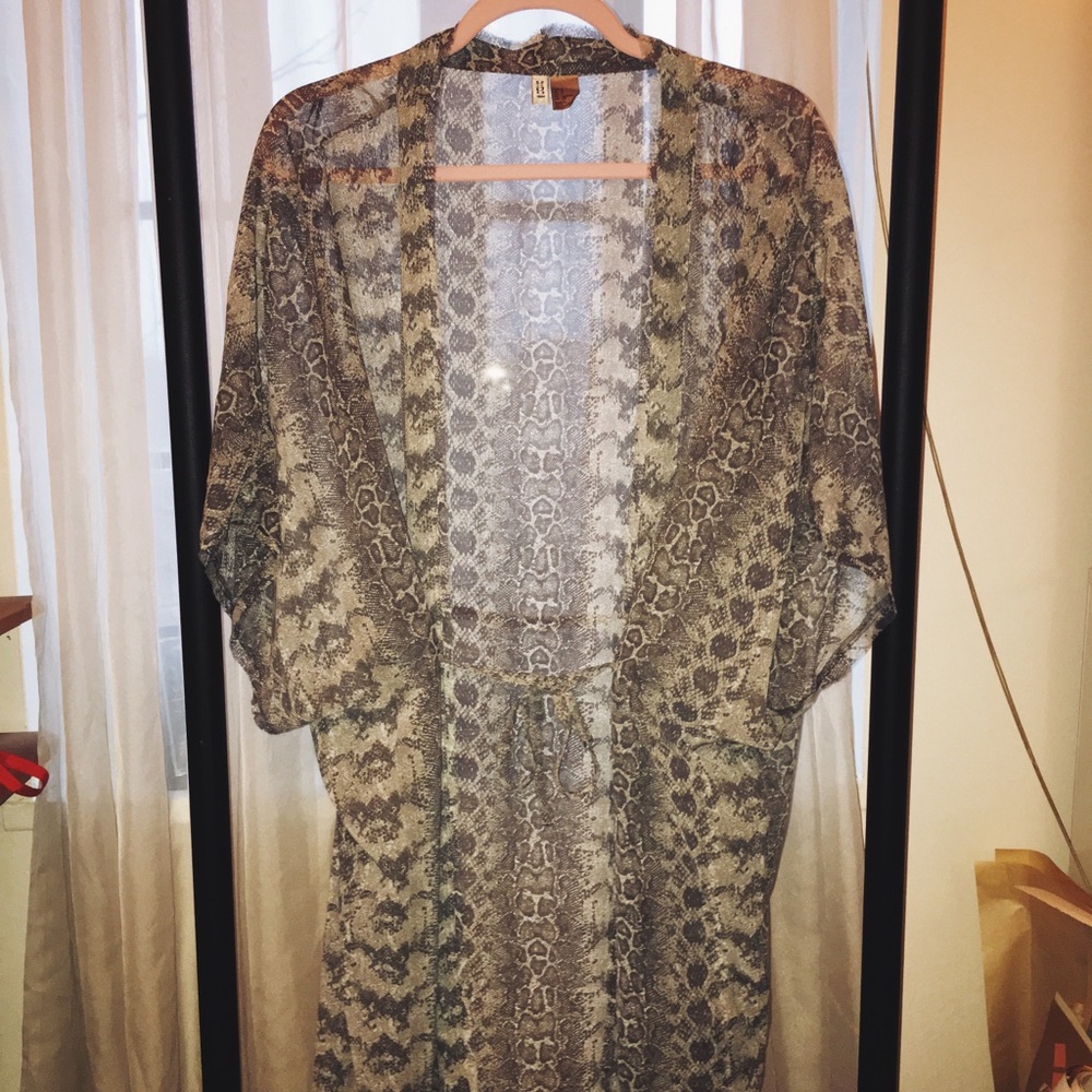 Snakeskin-Print Kimono